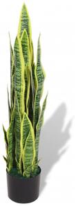 Umělá rostlina sansevieria s květináčem 90 cm zelená