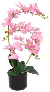 Umělá rostlina orchidej s květináčem 65 cm růžová