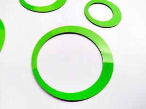 3D dekorace na zeď kruhy zelené 5ks 5 až 15 cm