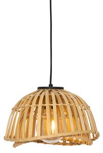 Orientální závěsná lampa černá s přírodním bambusem 30 cm - Pua