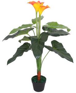 Umělá rostlina kala s květináčem 85 cm červenožlutá