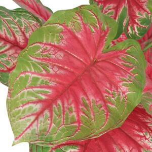 Umělá rostlina kaládium s květináčem 85 cm zelená a červená
