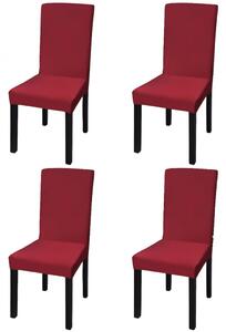 Hladké strečové potahy na židle 4 ks bordó