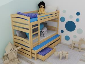 Vomaks Patrová postel s výsuvnou přistýlkou PPV 020 Rozměr: 80 x 180 cm, Barva: barva bílá, Prostor mezi lůžky: 80 cm