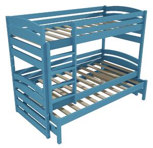 Vomaks Patrová postel s výsuvnou přistýlkou PPV 020 Rozměr: 80 x 180 cm, Prostor mezi lůžky: 80 cm, Barva: barva modrá