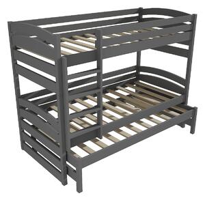 Vomaks Patrová postel s výsuvnou přistýlkou PPV 020 Rozměr: 80 x 180 cm, Prostor mezi lůžky: 80 cm, Barva: barva šedá