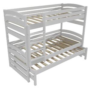 Vomaks Patrová postel s výsuvnou přistýlkou PPV 020 Rozměr: 80 x 180 cm, Prostor mezi lůžky: 80 cm, Barva: barva bílá