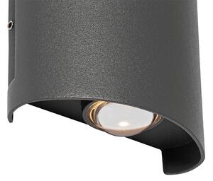 Venkovní nástěnné svítidlo tmavě šedé včetně LED 2-svícení IP54 - Silly