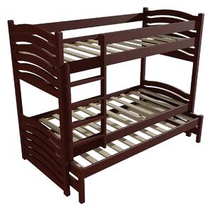 Vomaks Patrová postel s výsuvnou přistýlkou PPV 021 Rozměr: 80 x 180 cm, Barva: moření olše, Prostor mezi lůžky: 80 cm