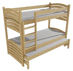 Vomaks Patrová postel s výsuvnou přistýlkou PPV 021 Rozměr: 80 x 180 cm, Barva: moření dub, Prostor mezi lůžky: 80 cm