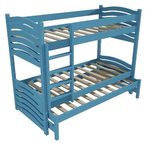 Vomaks Patrová postel s výsuvnou přistýlkou PPV 021 Rozměr: 80 x 180 cm, Prostor mezi lůžky: 80 cm, Barva: barva modrá