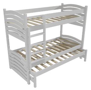 Vomaks Patrová postel s výsuvnou přistýlkou PPV 021 Rozměr: 80 x 180 cm, Prostor mezi lůžky: 80 cm, Barva: barva bílá