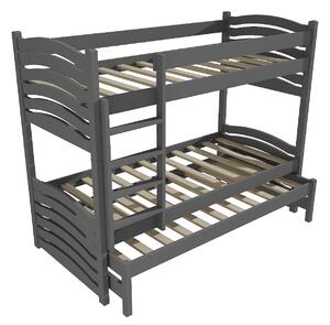 Vomaks Patrová postel s výsuvnou přistýlkou PPV 021 Rozměr: 80 x 180 cm, Prostor mezi lůžky: 80 cm, Barva: barva šedá