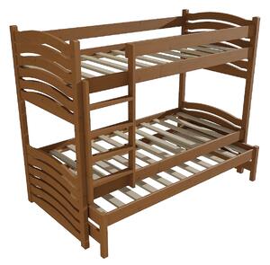 Vomaks Patrová postel s výsuvnou přistýlkou PPV 021 Rozměr: 80 x 180 cm, Prostor mezi lůžky: 80 cm, Barva: moření dub