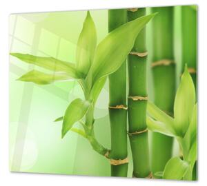 Ochranná deska bambus listy - 50x70cm / S lepením na zeď