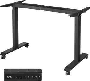 SONGMICS Dřevěný psací stůl nastavitelný - černá - 107,5-175x69-115x60 cm