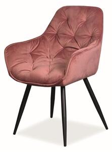 Židle Cherry Velvet starorůžový Bluvel 52, matná černá kov