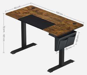 SONGMICS Dřevěný psací stůl výškově nastavitelný Industry - 120x72-120x60 cm