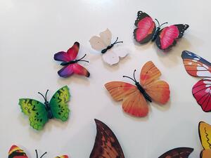 3D dekorace motýli mix barev 12 ks 12 x 10 cm