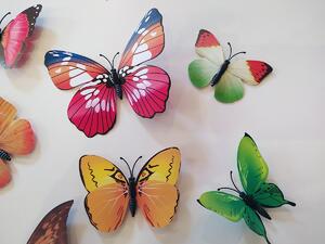 3D dekorace motýli mix barev 12 ks 12 x 10 cm