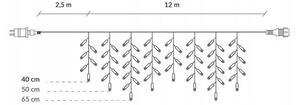 LED krápníky - 14,5m, 300LED, IP44, modrá + záblesky