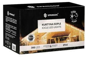 LED krápníky - 14,5m, 300LED, IP44, modrá + záblesky