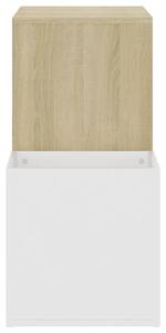 Botník Dufton - 105 x 35,5 x 70 cm | bílý a dub sonoma