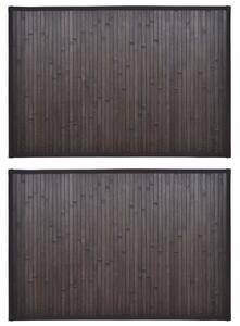 Bambusová koupelnová předložka 2 ks 40x50 cm, tmavě hnědá