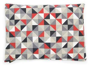 Gadeo Pohankový polštář Červené trojúhelníky, 28 x 38 cm