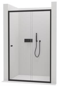 CERANO - Sprchové posuvné dveře Varone L/P - černá matná, transparentní sklo - 110x195 cm