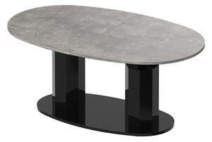 Konferenční stůl s rozkladem Barbara, černý lesk / beton