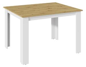 KONGI jídelní stůl 120 cm, bílá/dub Artisan