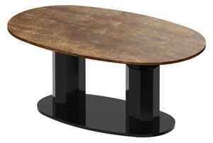 Konferenční stůl s rozkladem Barbara, černý lesk / lávový kámen mat