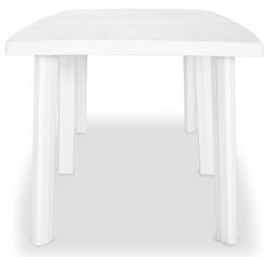 Zahradní stůl bílý 210 x 96 x 72 cm plast