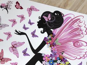Dívka s motýlky arch 100 x 67 cm