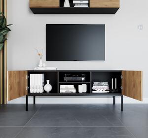 ELJEN TV stolek, černý mat-dub artisan