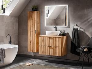Koupelnový nábytek Adela,sestava K/ dub wotan+ umyvadlo+ zrcadlo