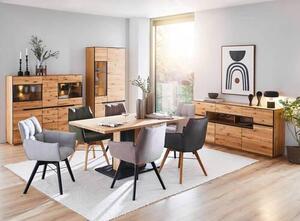ŽIDLE S PODRUČKAMI, plochá tkanina, černá, cappuccino Waldwelt - Jídelní židle, Online Only