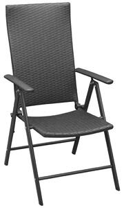 Stohovatelné zahradní židle 2 ks polyratan černé