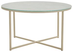 KONFERENČNÍ STOLEK, krémová, kov, sklo, 80/80/45 cm Livetastic, Online Only