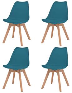 Jídelní židle 4 ks tyrkysové umělá kůže