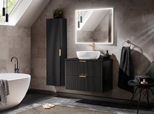Koupelnový nábytek Adela,sestava L/černý mat+ umyvadlo+ zrcadlo