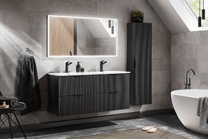 Koupelnový nábytek Adela,sestava N/ černý mat+ umyvadlo+ zrcadlo s LED