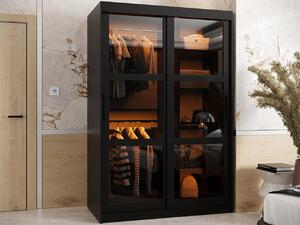 Designová šatní skříň Diadora 120cm, černá