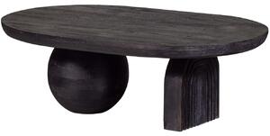Hoorns Černý dřevěný konferenční stolek Mao 110 x 72 cm
