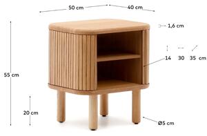 Dřevěný noční stolek Kave Home Mailen 50 x 40 cm