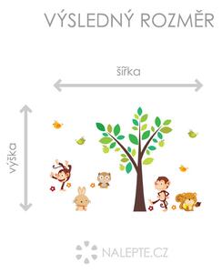 Strom s opičkami a zvířátky arch 31 x 46 cm