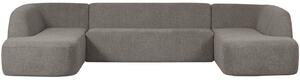 Hoorns Tmavě šedá čalouněná rohová pohovka do "U" Amir 339 cm