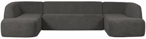 Hoorns Šedo-černá čalouněná rohová pohovka do "U" Amir 339 cm