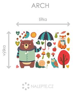 Medvídek s barevným deštníkem arch 48 x 33 cm
